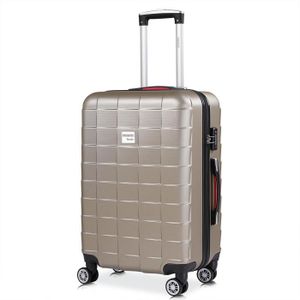 Bagage /à Main Taille 20 Durable avec Serrure approuv/ée par la TSA /à Disque de Roulette /à 360 degr/és /… Silver Valise en Aluminium Black