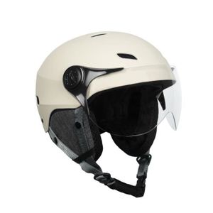 CASQUE GLISSE URBAINE Casque Led yeep.me H30 vision avec visière Soft Nude L/XL (57-61cm) avec oreillettes amovibles pour trottinette, vélo, monoroue et