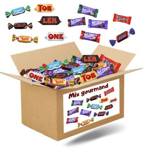 CHOCOLAT BONBON Mix gourmand - Assortiment de 500 mini chocolats Mars, Snickers, Bounty, Twix, Milka, Daim, Toblerone - 3,8kgs