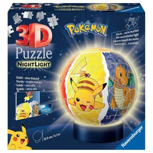 PUZZLE Puzzle 3D Ball illuminé Pokémon - Dès 6 ans - 72 p