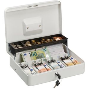 Solveig - Caisse à monnaie 30 x 24 x 9 cm - blanc Pas Cher