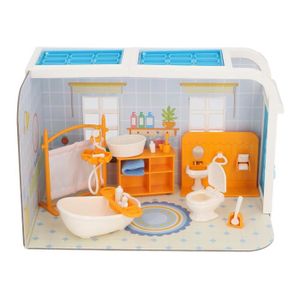 MAISON POUPÉE SALALIS kit de maison de poupée miniature Kit de maison de poupée, décorations pour la jeux accessoire ensemble de salle de bain