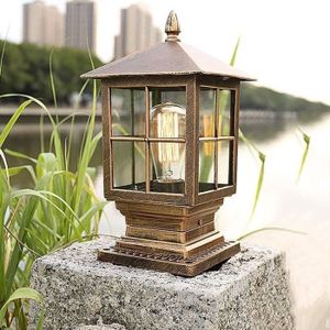 LAMPE DE JARDIN  Vintage Lampe Pilier Portail E27, Étanche Jardin L
