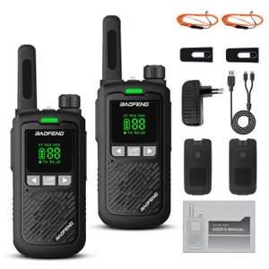 TALKIE-WALKIE Talkie Walkie -avec 16 canaux-400-470MHZ-Rechargeable Two Way Radio avec chargeu(Noir, Pair)