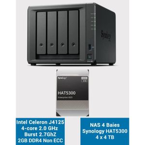 SERVEUR STOCKAGE - NAS  Synology DS423+ 2Go Serveur NAS HAT5300 16To (4x4T