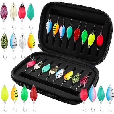 16 Pièces Leurres de Pêche, Cuillers de Pêche, Leurre Souple Carnassier, Leurre Peche Mer, Leurre Artificiel Accessoires de Pêche pour Truite Brochet d'eau Douce Et d'eau Salée 16 Pièces Leurres de Pêche, Cuillers de Pêche, Leurre Souple Carnassier, Leurre Peche Mer, Leurre Artificiel Accessoires de Pêche pour Truite Brochet d'eau Douce Et d'eau Salée
