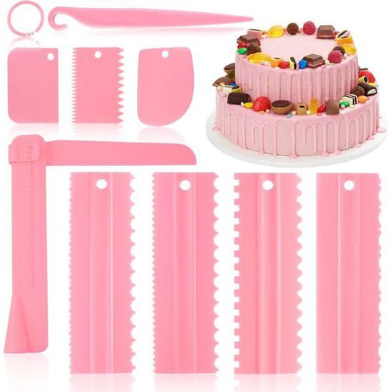 Lot De 4 Grattoirs à Gâteau Lahviuu - Spatules Patisserie Avec Peignes Pour Décoration Glaçage
