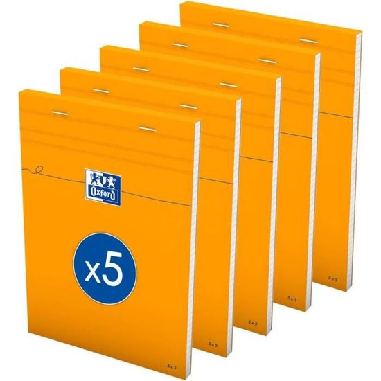 LOT De 5 Enri Bloc-notes A5 Sans Couverture Agrafé 4x4 80 Feuilles