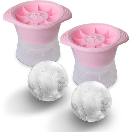 Lot De 4 Moules à Glaçons Sphériques En Silicone Noir - Grand Format 8,5x6,3 Cm - Avec Couvercle étanche Et Entonnoir - Pour Whisky Et Cocktails - 3