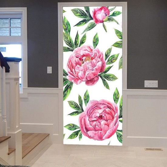 Sticker De Porte Trompe L'Oeil Effet 3D Intérieure Muraux Parapluie