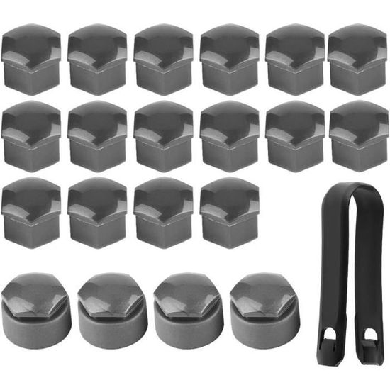 20 Cache-écrous En Silicone Noir 19 Mm - Protection Anti-poussière Pour Roues De Voiture