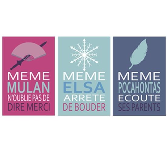 3 Affiches Citation Avec Elsa Mulan Pocahontas Cdiscount Maison
