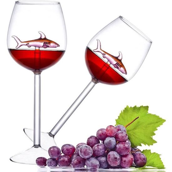 Cristal de bouteille de vin en verre de vin rouge de requin original pour  le verre de flûtes de fête - Cdiscount Maison