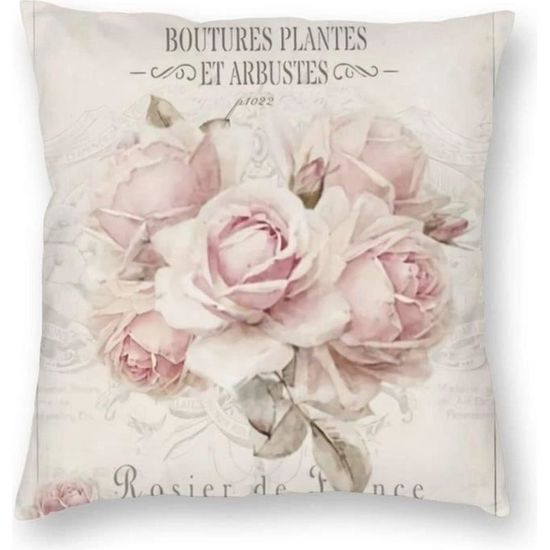 Antcreptson Français Shabby Chic carré décoratif Housse de Coussin