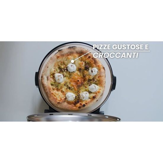 Four à Pizza 1200W Avec Pierre Céramique Et Thermostat Reglable Noir