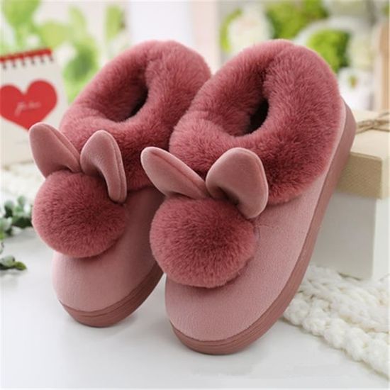 Pantoufle lapin femme