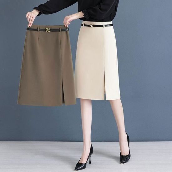 Jupe femme forme tube longueur genou[MISSING