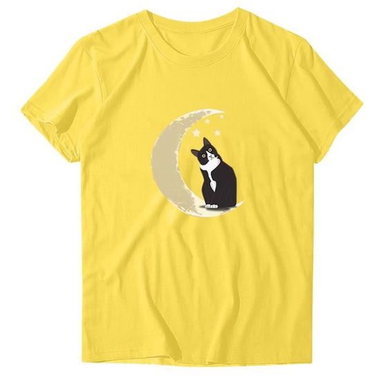 T-shirt Unisexe Col Rond Manches Courtes - Coton Léger - Coupe Oversize Décontractée - Style Casual, Sport, Cosplay