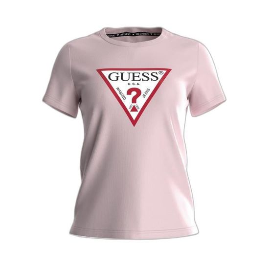 T shirt femme Guess Original pink L Pink Cdiscount Pret a Porter