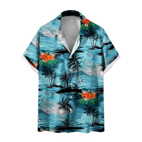 Chemise Hawaïenne Homme RAISEVERN 3D - Boutonnée Casual Manche Courte, Motifs Vibrants M-XXL