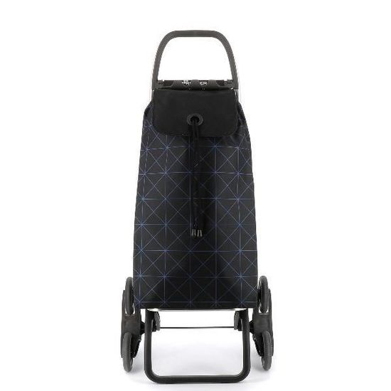 Chariot De Course Isotherme 43L - Motif Mosaïque Bleu, 6 Roues Pour Marché/Courses