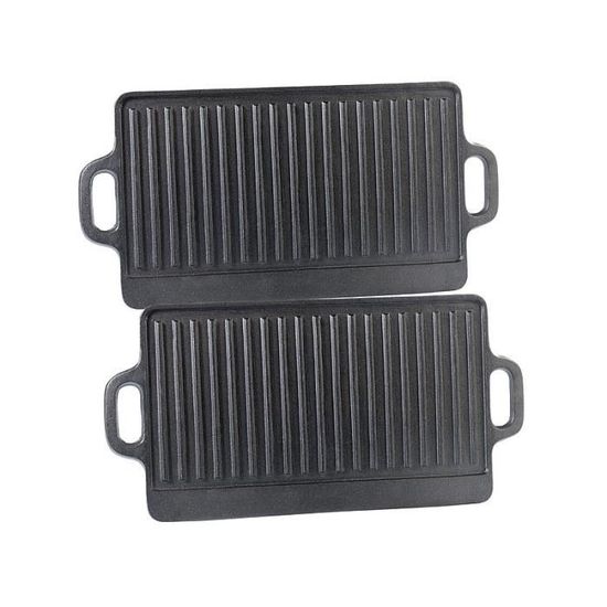 2 plaquesgrils de cuisson en fonte 46 x 23 cm Cdiscount Electroménager