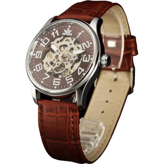 Montre Squelette Personnalisée : Unitas 6497 Mécanique à Remontage Manuel, Engrenages Gravés En Or - France