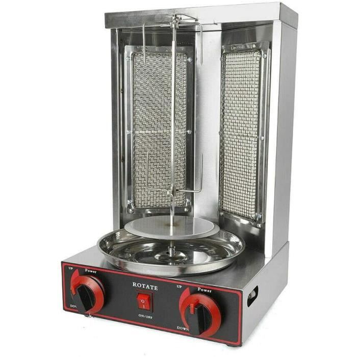 machine à kebab, verticale, avec interrupteur de réglage de la température, four de rôtissage, 3000w, sous alimentation gaz ou éle