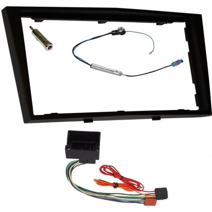 Kit Adaptateur Autoradio 2DIN noir Opel Astra H/ Twin Top/ Antara/ Corsa D/ Tigra/ Vivaro/ Zafira + ISO + FM