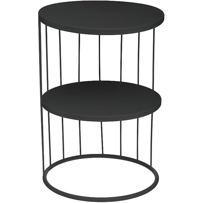 Table d'appoint déco Kobu Atmosphera - Couleur: Table d'appoint déco Kobu Noir-Noir$Noir