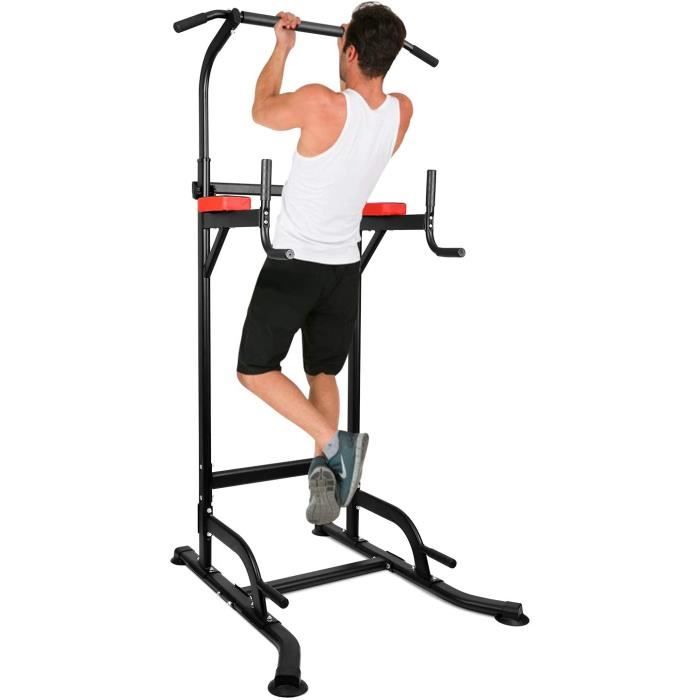 Chaise Romaine Power Tower,Tour de Musculation Multifonctions Barre de Traction,Entraîneur pour Abdominaux,Dos et Triceps, Pull-ups