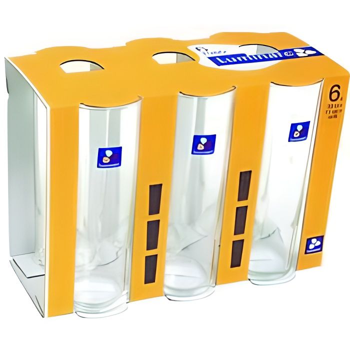 6 Verres Luminarc tube