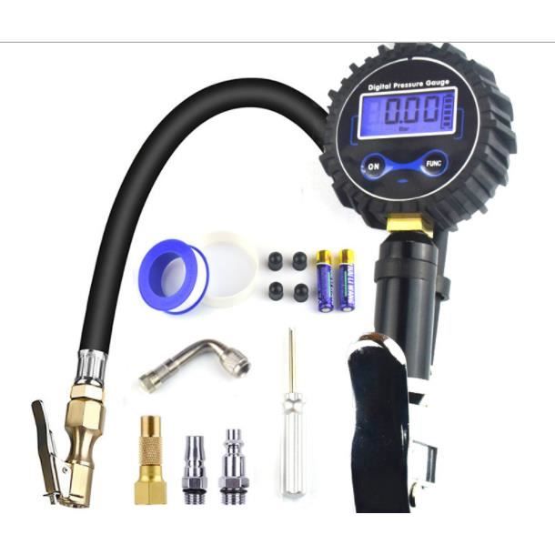 Jauge Digitale de Gonflage de Pression des Pneus Haute Précis Manomètre Gonfleur Pneu Pistolet de Gonflage Voiture pour Voiture