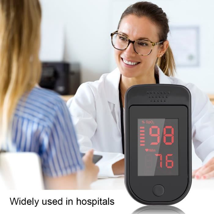 Finger Pulse Oxygen Saturation Monitor Oxymètre de sang Tensiomètre Moniteur de santé Noir