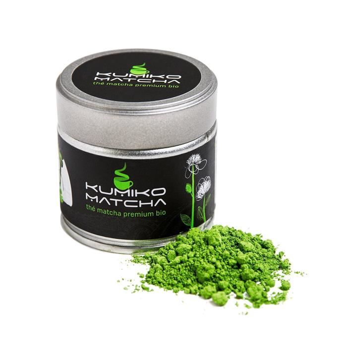 Kumiko Matcha thé matcha premium bio du Japon 30g récolté sur l'île de Kyushu en poudre naturel et détox