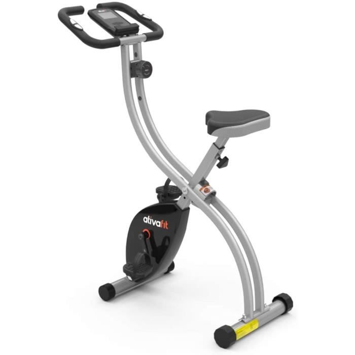 Vélo d'exercice Pliable 8 Niveaux de résistance F-Vélo avec capteur de fréquence Cardiaque + Support de téléphone