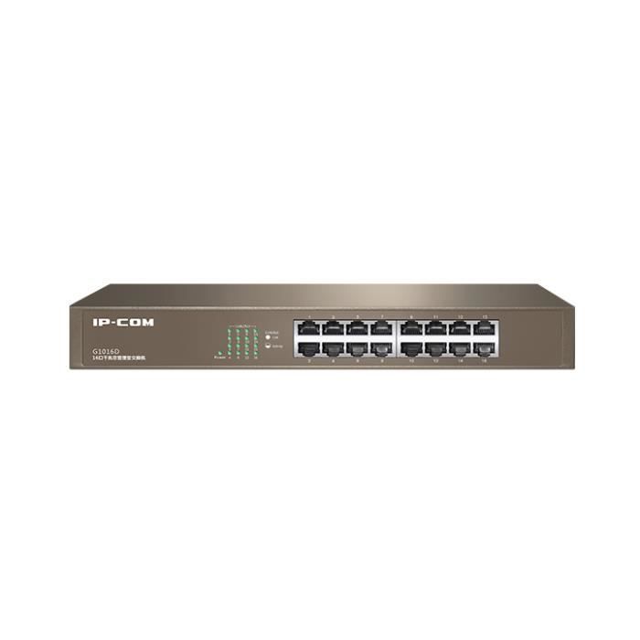 Switch de bureau Fast Ethernet 16 Port 10/100/1000 Mbps RJ45 - IPCOM G1016D, mode VLAN , Auto MDI/MDIX, Plug&Play, switch en acier