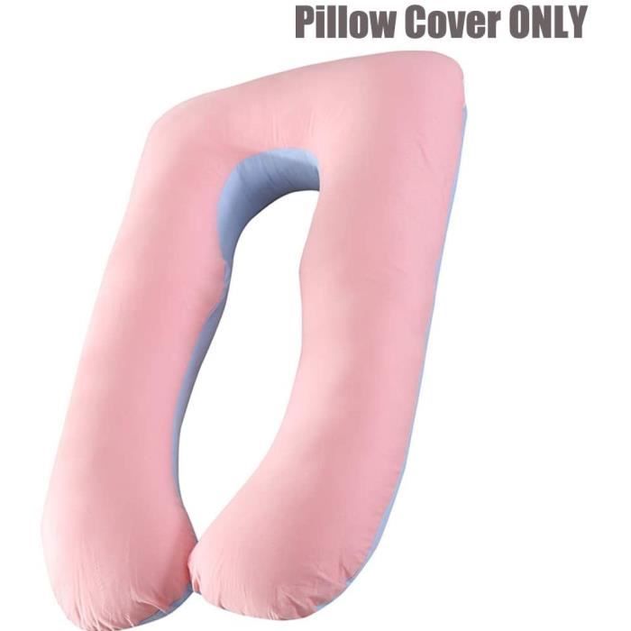 Housse de coussin de grossesse/100 % coton biologique, housse de coussin amovible 142 x 76,2 cm pour le sommeil de la future maman