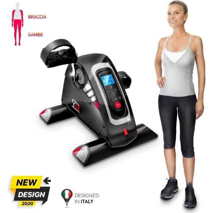 Mini vélo d'appartement à la maison,YM pédalier assisté, pour gymnastique utilisable avec et sans moteur, 12 vitesses, 6 programmes