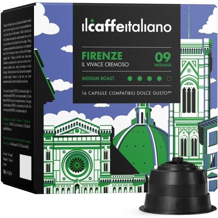 96 Capsules de Café Firenze compatibles avec machines Dolce Gusto - Dolce Gusto 96 x Dosettes - Il caffè Italiano