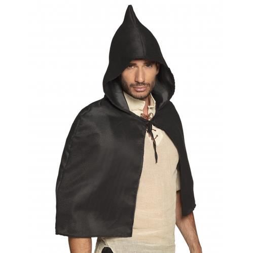 Cape médiévale noire adulte