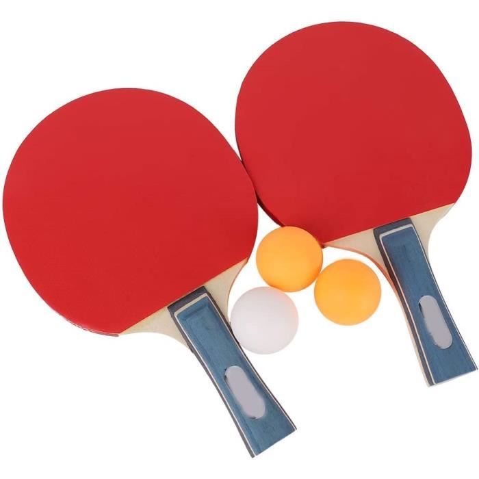Rehomy Raquette de Ping-Pong Raquette de Ping-Pong avec 3 Balles pour Étudiants Débutants 2Pcs A166
