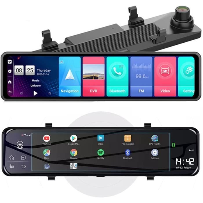 Enregistreur Automatique de rétroviseur de Voiture de 12 Pouces Android 8.1 (4 Go + 32 Go) Miroir de Vision Nocturne Dash Cam G 493