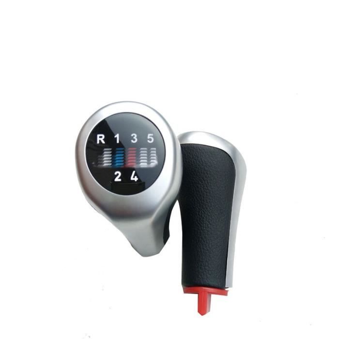 Pommeau,Pommettes de vitesse pour BMW, pour BMW E30 E32 E34 E36 E38 E39 E46 E53 E60 E63 E81 E82 E83 E84 E87 - Type silver 5s M