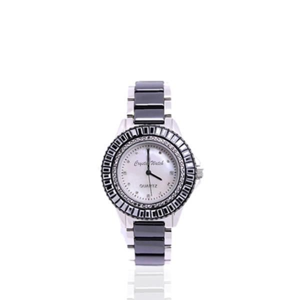 Montre Céramique et Cristal de Swarovski Elements Noirs