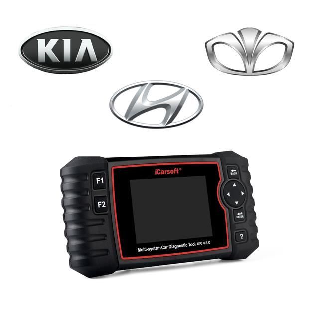 iCarsoft KR V2.0 - Valise Diagnostic Kia Hyundai Daewoo - Outil Diagnostic Auto Pro - Défauts - FAP Entretiens Injecteurs