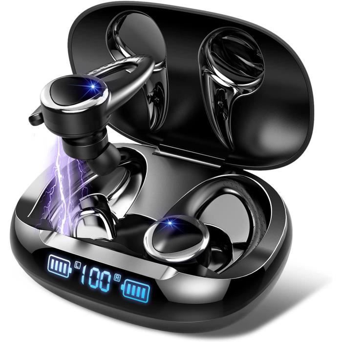 Ecouteur Bluetooth 5.2 Sport sans Fil IPX7 ÉtancheHi-FI Stéréo Oreillette Bluetooth avec réduction de Bruit Micro