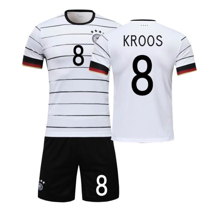 Équipe allemande KROOS NO.8 Jersey Maillot et Shorts de football Homme-Enfant -Blanc
