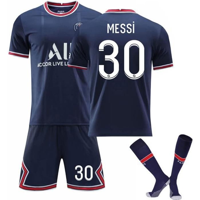 Messi No.30 Jersey - Messi Paris 2021-2022 Home Away Jersey, Messi Football T-Shirt Jersey Set for Kids