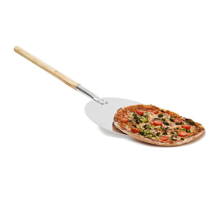 Pelle à pizza gâteau rond Ø 30,5 cm en métal avec manche en bois 79 cm de long Plateau cuisine